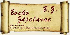 Boško Zdjelarac vizit kartica
